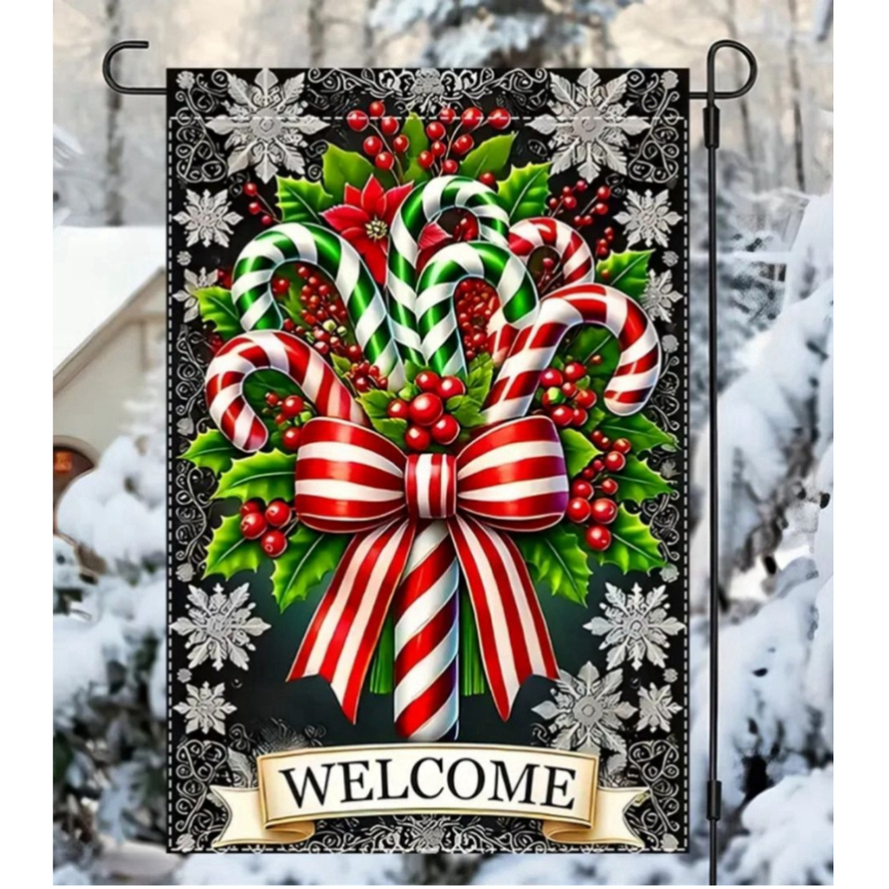 Christmas Candy Cane Garden Flag